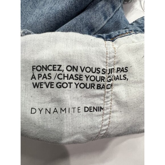 Dynamite Denim Wide Leg Jeans Raw Hem in Blue - Picture 3 of 4